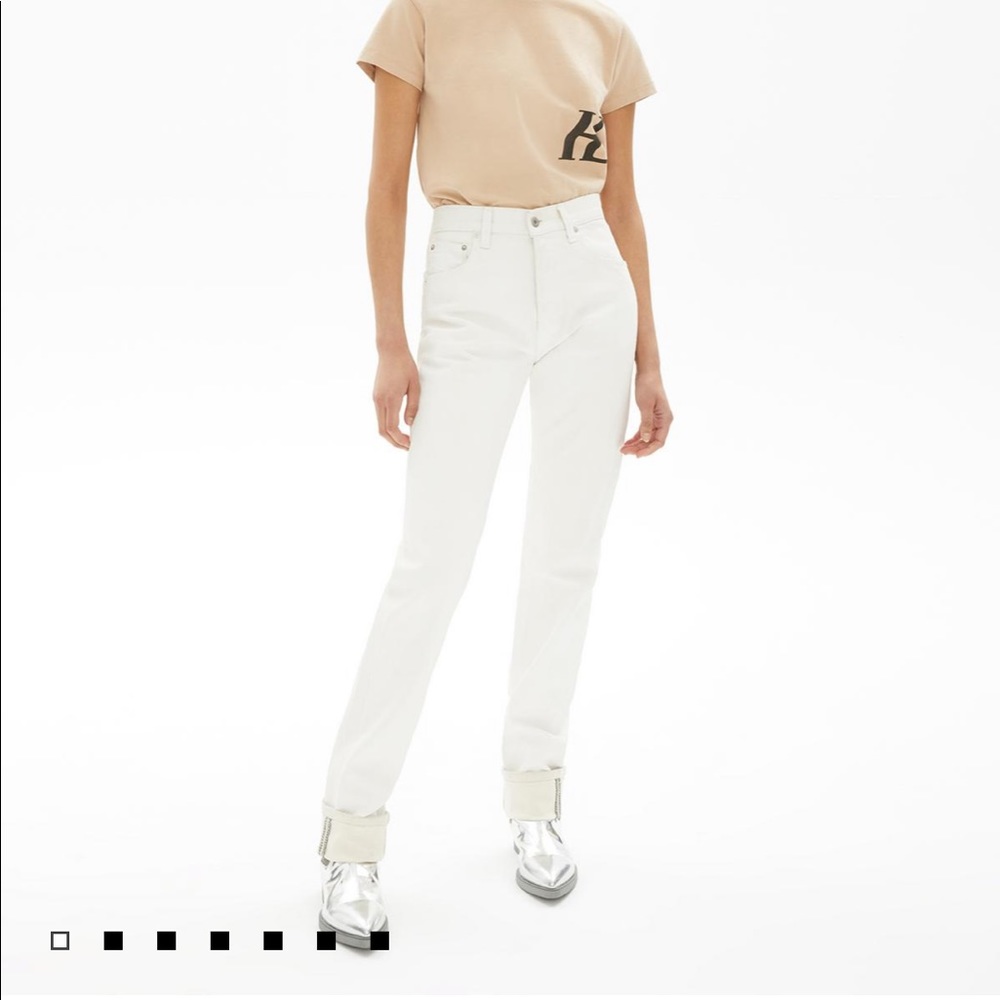 Helmut Lang white straight jeans